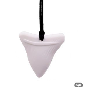 White Shark Tooth Chew Necklace - 100% Food Grade Silicone- Anxiety, ADHD…